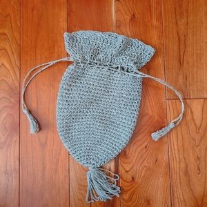 Vintage woven silver pouch wristlet